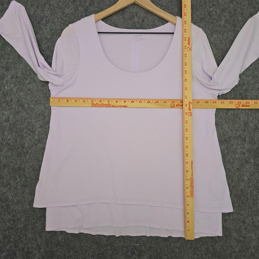 Pure Jill Shirt Womens L Purple Elliptical Layered Tunic Top Scoop 3/4 Sleeve - Picture 6 of 9